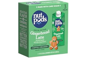 nutpods Gingerbread Latte Non Dairy Coffee Creamer, Sweetened with Organic Cane Sugar, Made from Almonds and Coconuts, Gluten Free, Non-GMO, Vegan, Kosher, Plant Based (3-Pack)