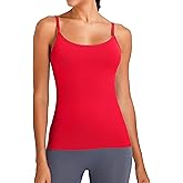 MathCat Camisole Workout Tank Tops for Women with Built in Bra Adjustable Straps Yoga Athletic Tops U-Back