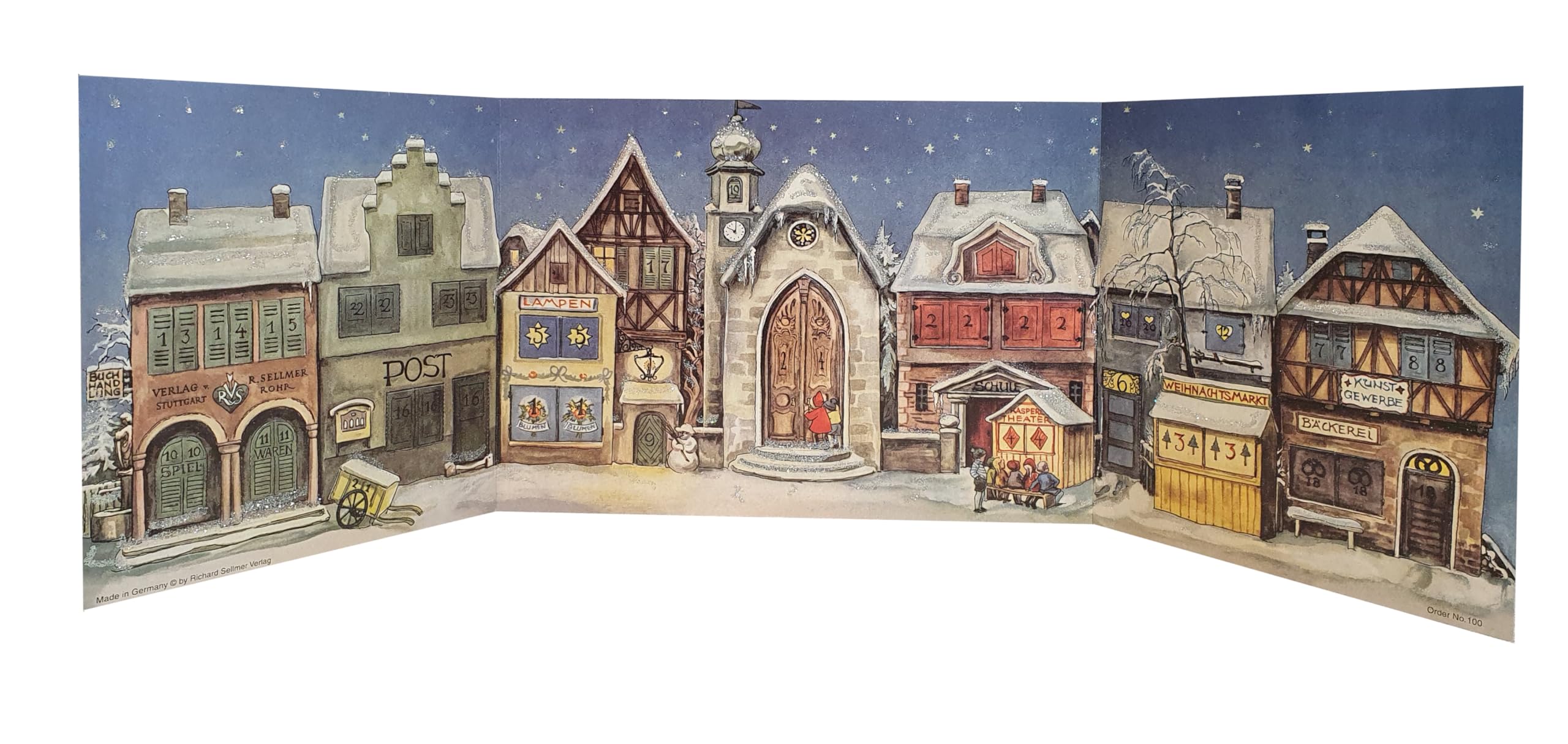 Sellmer Little Town from 1946 Advent Calendar