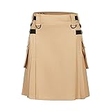 Giftdigger Khaki Tartan Utility Kilt with Pockets