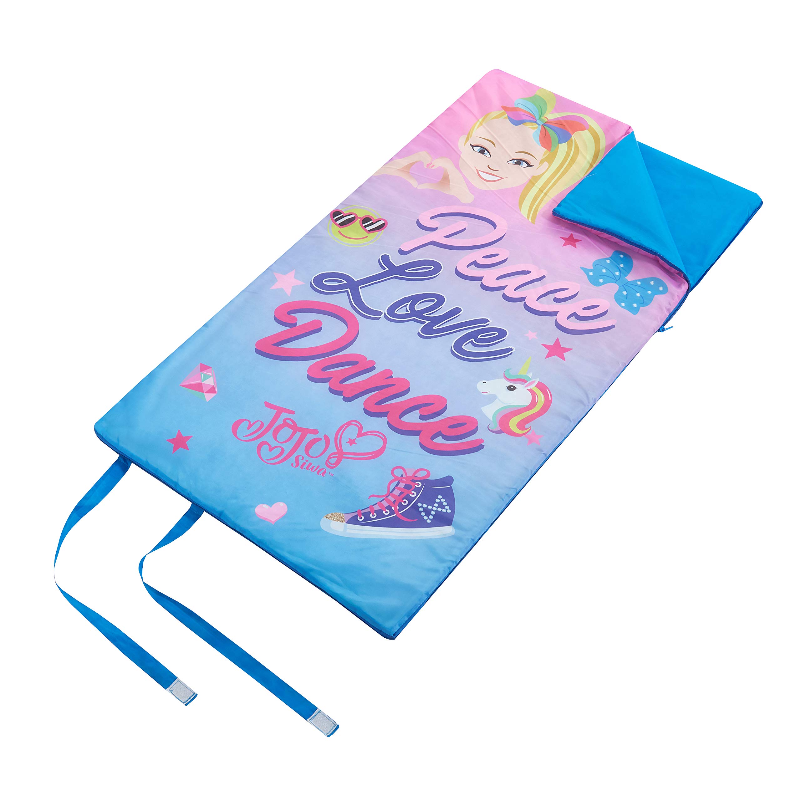 I WEAR JoJo JoJo Siwa Roll Up Sleeping Bag with Velcro Strap Closure, 26
