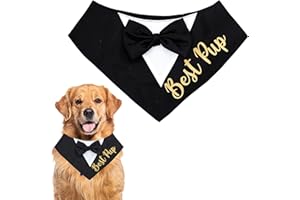 Brosash Dog Tuxedo with Bow Tie – Large Dog Wedding Outfit | Formal Pet Accessory for Weddings, Engagements, Photoshoots | Do