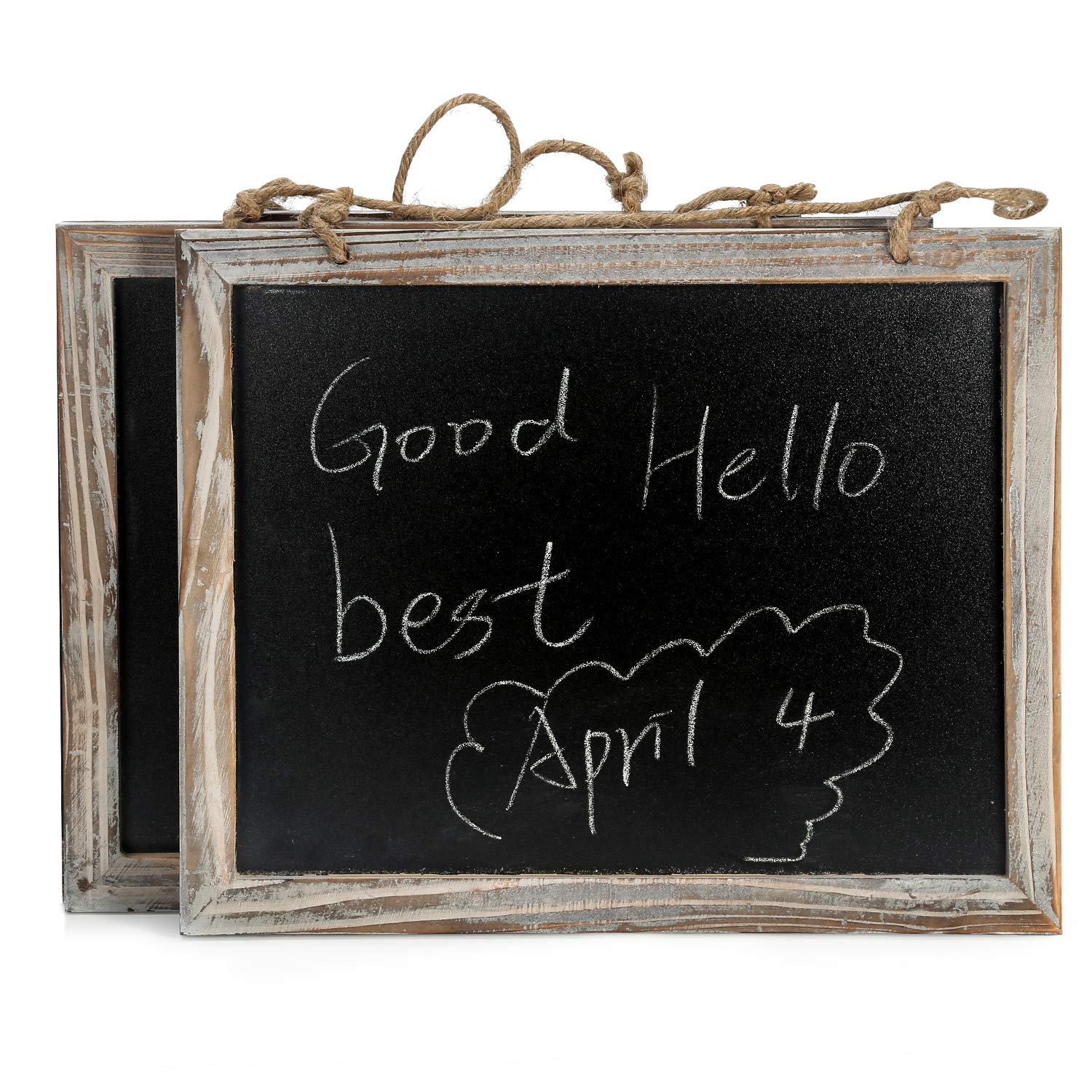 BESTOOL 2 PCS Blackboard, Vintage Framed Kitchen Chalkboard, Decorative Chalk Board for Rustic Wedding Signs, Kitchen Pantry & Wall Decor (20 * 24cm)