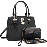 Qiyuer Women Purses And Handbags Set Ladies Top Handle Satchel Tote Shoulder Work Bag With Matching Clutch Wallet 2PCS