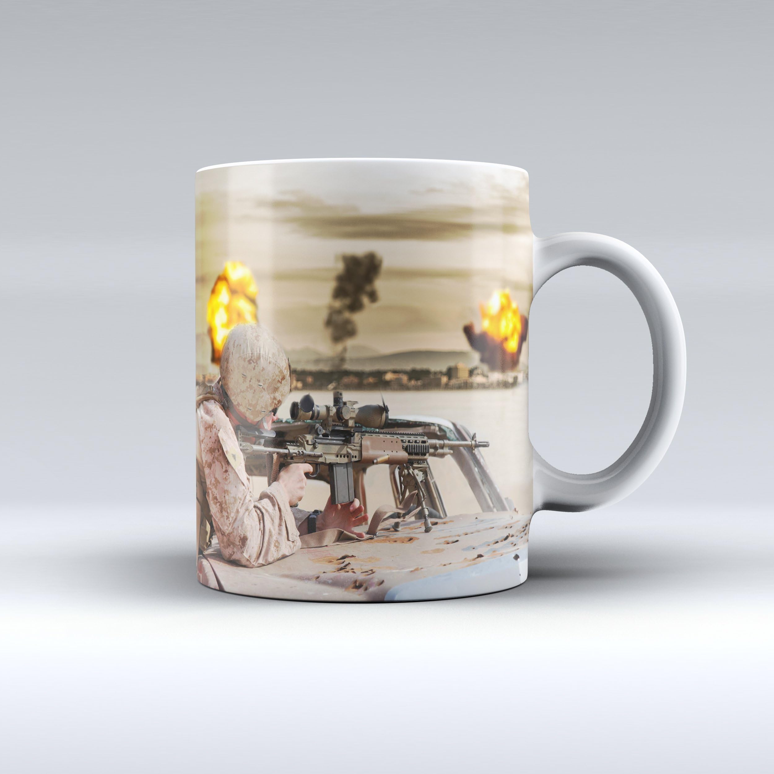 USMC Mug Marine Corps Mug Scout Sniper Ceramic Mug 15OZ
