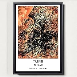 Taipei Map Poster, Taiwan Map Art Poster, Map Decor