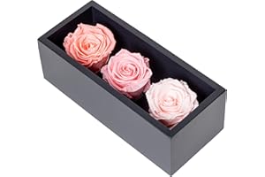 KHIVA Mother's Day Preserved Roses in Wood Box, 3 Pink Birthday Flowers for Delivery Prime, Everlasting Flowers, Natural Forever Roses That Last For Years, Eternal Rose, Gift Delivery for Mom