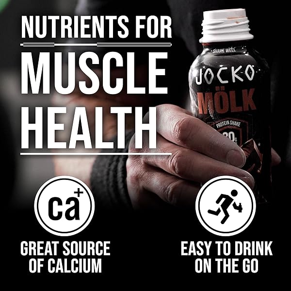 JOCKO MÖLK 30G GRASS FED PROTEIN SHAKES – NO ADDED SUGAR PROTEIN DRINKS KETO FRIENDLY – READY TO DRINK 12 FL OZ (PACK OF 12) CHOCOLATE