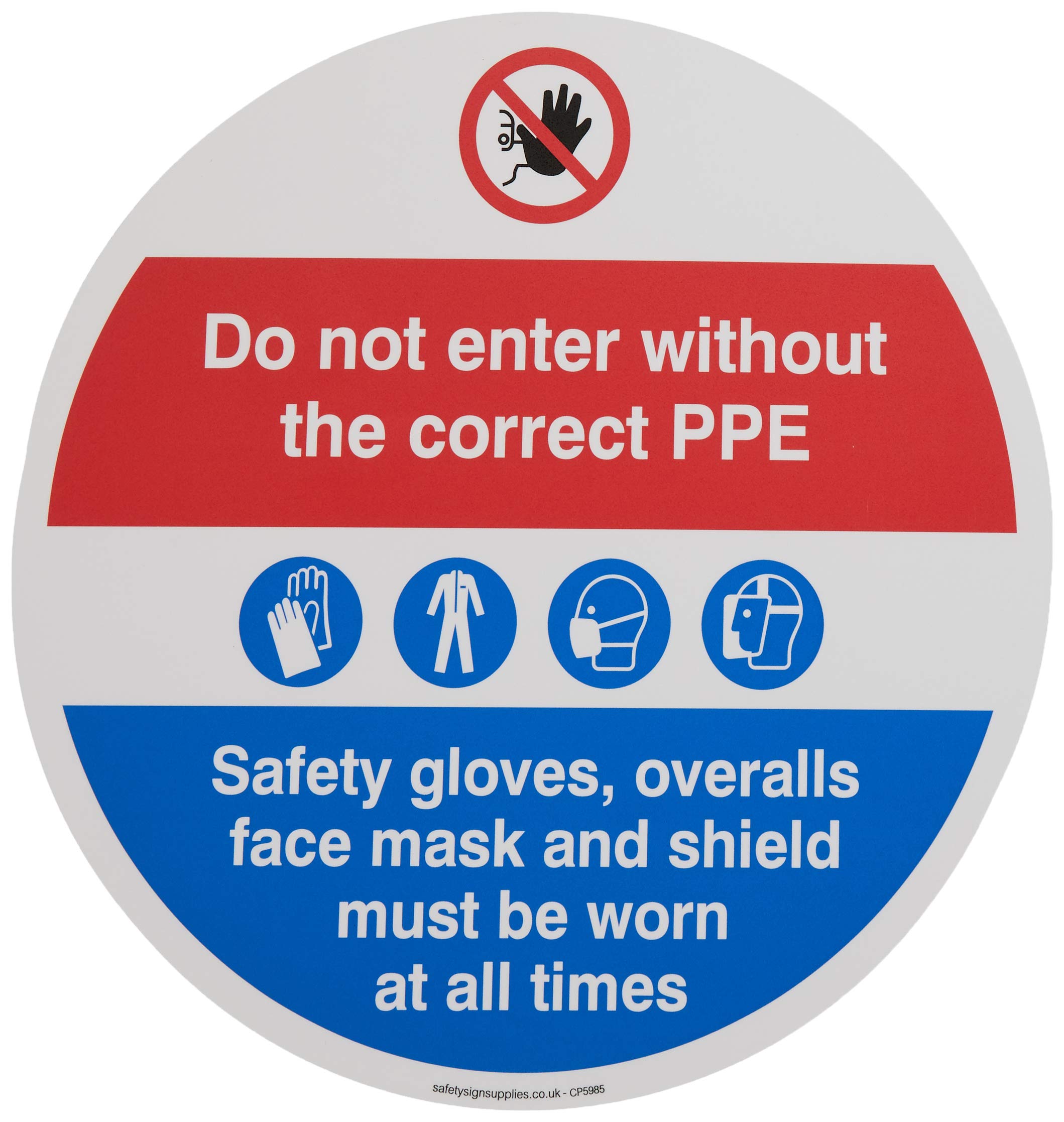 Dual Do not enter without PPE floor graphic
