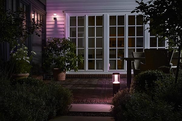 LEDVANCE Pilones de jardn Smart LED Bluetooth 50 cm de altura color de luz cambiante 2000 6500K colores RGB cambiablescontrolable con Google Alexa y Apple HomekitSMART MODERN LANTERN Bolard