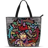 Foinior African American Black Women Tote Bag Black Girl Magic Shoulder Handbag For Work Travel Beach Shopping