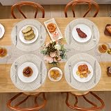 SHACOS Woven Round Placemats Set of 6 38 cm Heat Resistant Non-Slip view 2