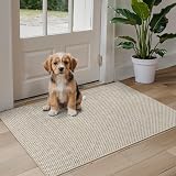 DEXI Indoor Door Mat 44 x 76 cm Non Slip Backing Beige Low Profile Dirt Trapper view 3