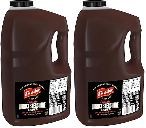 French's Worcestershire Sauce, 1 gal - One Gallon Container of Gluten-Free Worcestershire Sauce, Perfect as Meat Tenderizer, Marinades, Sauces and More (Pack of 2)