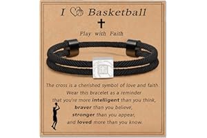 Lydow Baseball/Soccer/Basketball/Football Cross Bracelet for Graduation Boys Men Son Teen Players Team Lovers Grandson Birthday Gifts