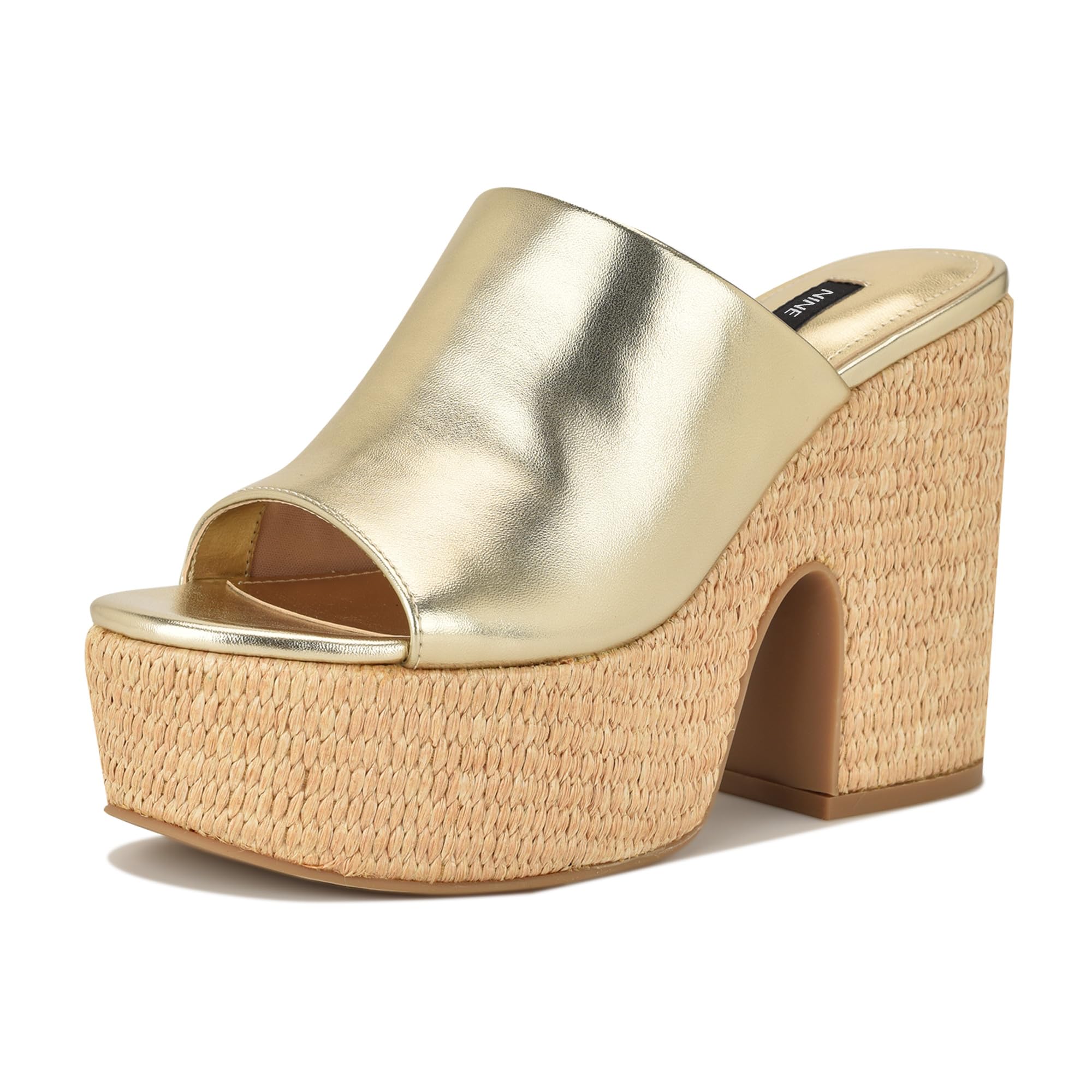 Nine West Women’s Olley Wedge Sandal, Gold 710, 6