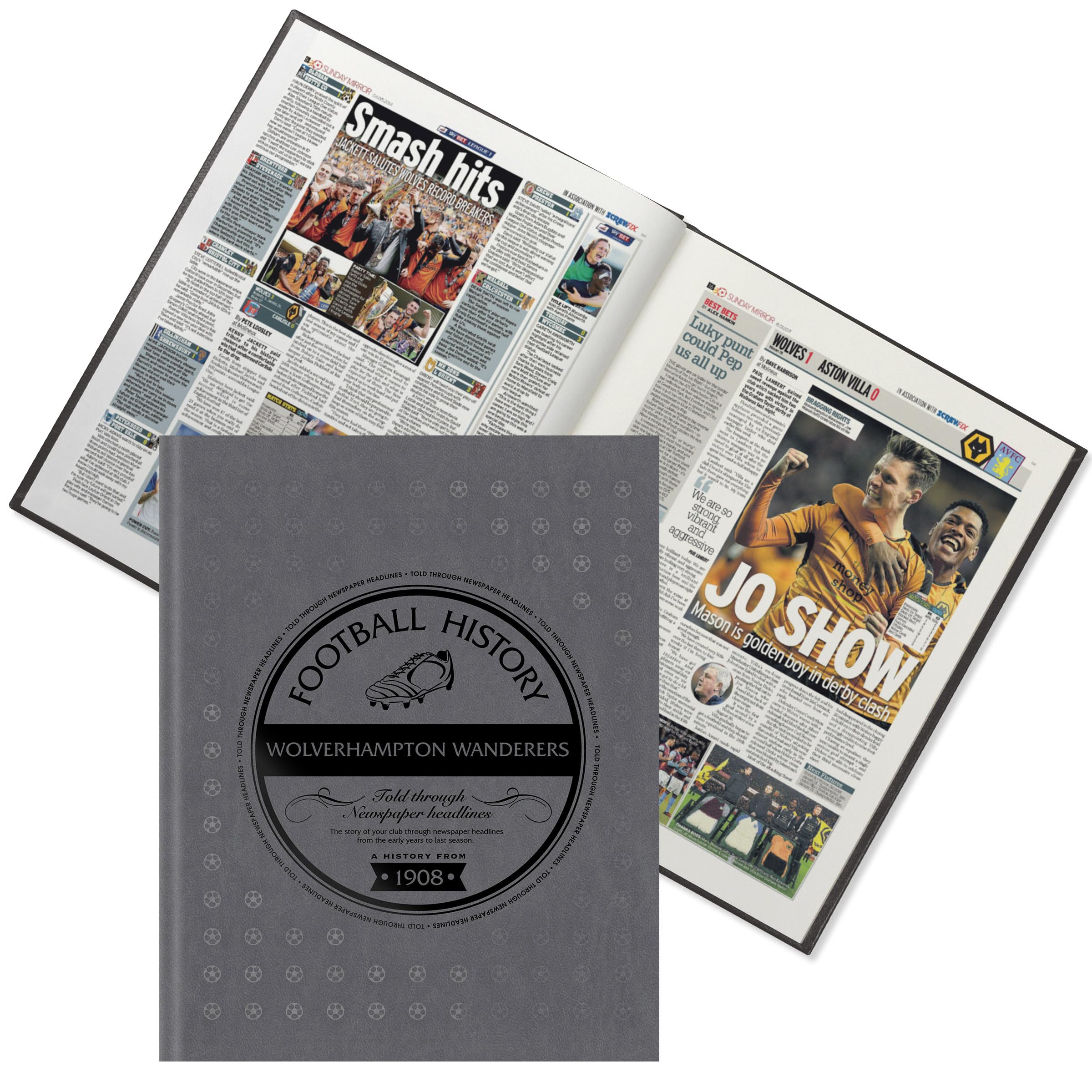 Historic Newspapers Wolves Newspaper Headlines Football Book - Gift (LAST MINUTE GIFT) Approx A3 in size - CONTENT UP TO 2023 - Fast Delivery! Buy NOW and PERSONALISE LATER! (Wolves 2023)
