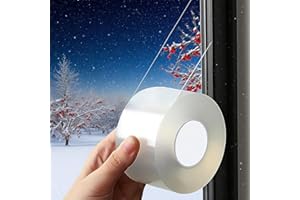 Sunroda Window Sealing Tape 2 Inch x 33 Ft Transparent Window Insulation Waterproof Nano Draft Isolation Tape for Window and Bathroom Shower Glass Side Gaps