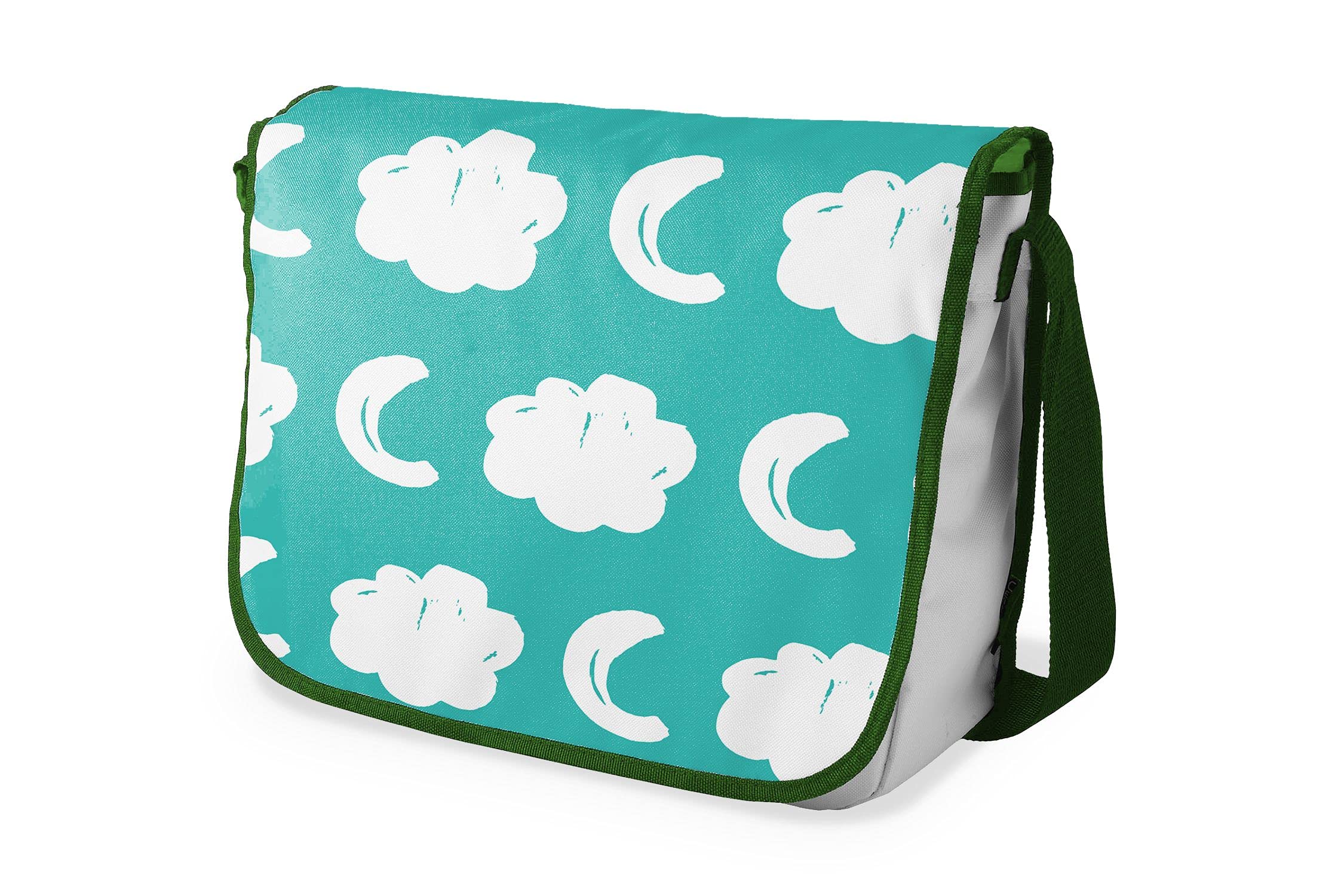 Bonamaison Digitally Printed Messenger School Bag with Khaki Strap for Students, Cross Body Bag, Courier Bag, Shoulder Bag for School, Back to School, Size: 29x36 Cm