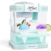 Nostalgia Snow Cone Shaved Ice Machine - Retro Table-Top Slushie Machine Makes 20 ICY Treats - Includes 2 Reusable Plastic Cu
