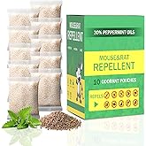 Mouse Repellent Pouches,Rodent Repellent Indoor Outdoor, Natural Peppermint Oil Rodent Deterrent Control for Car Engines Garden Garage RV Storage Kitchen Basement, Safe for Pets & Family(10 Packs)
