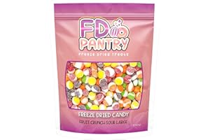 FD PANTRY Fruit Crunch Sour Freeze-Dried Candy, 16 oz, Assorted Sour Flavors, Large Pouch, Ideal Gift Snack Treat