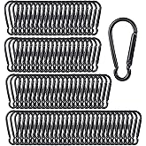 100PCS Small Carabiner Clip Spring Snap Hook Carabiners, 2.36" M6 Aluminum Alloy Keychain Carabiner, Black Small Carabiner Clip for Swing, Hammock, Hiking, Fishing, Camping