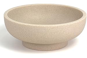 YMXYJM Large Decorative Bowl, Modern Handicraft Resin Bowls for Home Decor, Decorative Fruit Bowl for Kitchen Counter, Stylish Key Bowl for Entry Table, Artificial Stone Resin Beige