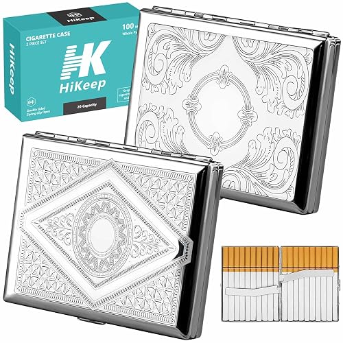 cigarette case dubai OLDENDO with Lighter, Large Portable Pack 20 Regular Size Cigarettes Box Holder Built in Lighters 2 in 1, Cool Gifts for Men and Women (Black) in - UAE Personalised Elegant Metal Cigarette Case