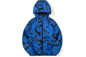 SNOW DREAMS Boys Waterproof Rain Jacket Windbreaker Lightweight Coat Kids Raincoat Outerwear