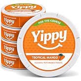 Yippy for the Course Nootropic Pouches - Caffeine-Free Golf Focus Pouches with L-Theanine, L-Tyrosine, Rhodiola &amp; Ashwagandha - No Nicotine, No Tobacco - 5 Pack (Tropical Mango)