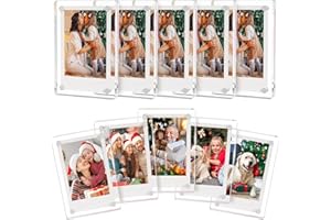AITEE Acrylic Fridge Magnetic Frame,Double Sided Refrigerator Magnet Picture Frame, Fridge Photo Frame Clear Display Frameless Home Decor for Fujifilm Instax Mini, 2.36 x 3.54 Inch,Pack of 10