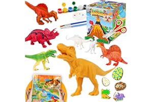 FUNZBO Dinosaur Toys for Kids 3-5, Painting Kits for Kids Ages 4-8 with Art Supplies, Arts and Crafts for Kids, Painting Set Toys for 6 7 8 9 10 11 12 Years Old Toddlers Boys Christmas Birthday Gifts
