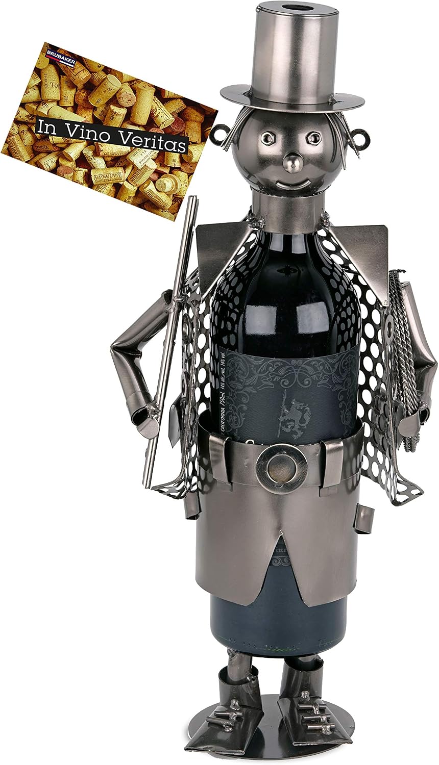 Porte-bouteille De Vin Décoratif Vélo - Sculpture Métal - Carte In Vino Veritas Incluse - Idée Cadeau Originale