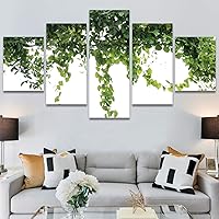 SIGNWIN 5 Panel Canvas Wall Art Modern Art Decorative Elements Expressive Leaves Multicolor Patterns Photography for Home Decorations Ready to Hang - 60