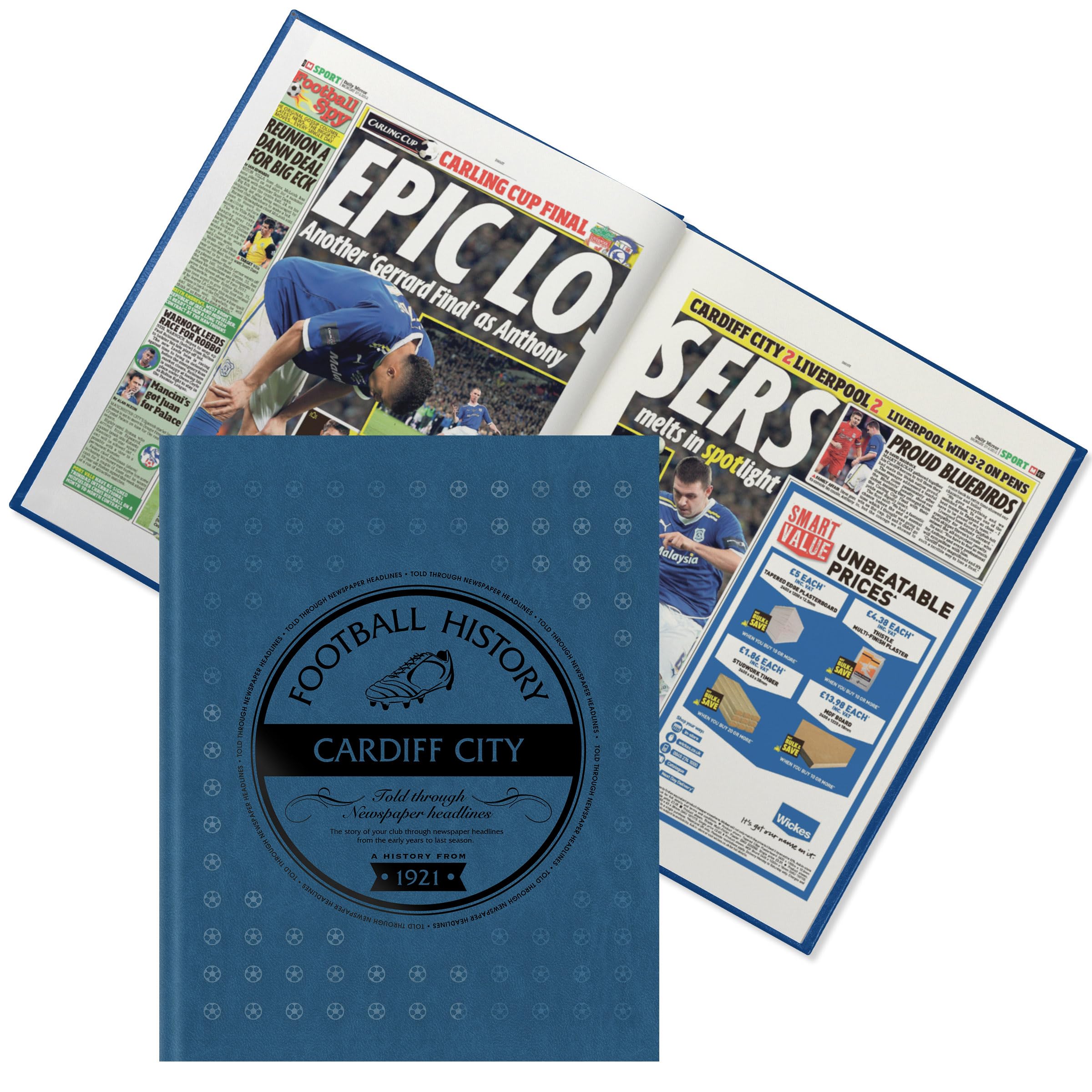 Historic Newspapers Cardiff Newspaper Headlines Football Book - Gift (LAST MINUTE GIFT) Approx A3 in size - CONTENT UP TO 2023 - Fast Delivery! Buy NOW and PERSONALISE LATER! (Cardiff 2023) — image 1
