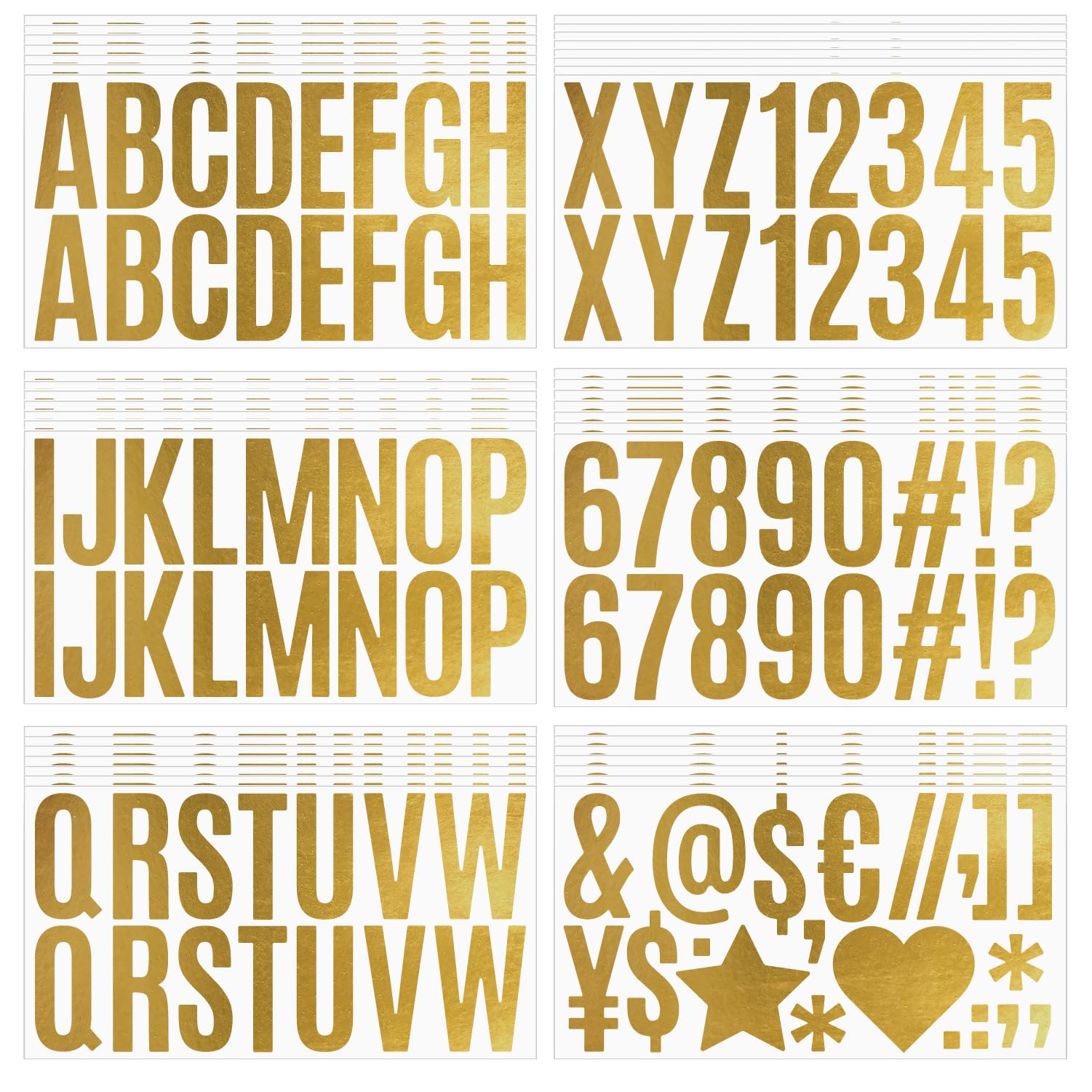 Photo 1 of 700 pcs 42 Sheets Large Letter Stickers 2.5 inch Vinyl Self-Adhesive Sticker Letters Letter Mailbox Stickers for Mailbox,Signs,Door,Classrooms,Poster Board,Bulletin Board,Address Number(Hot Gold)