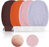 DONQL 4Pcs Exfoliating Gloves Body Scrub Mitts for Men & Women view 5