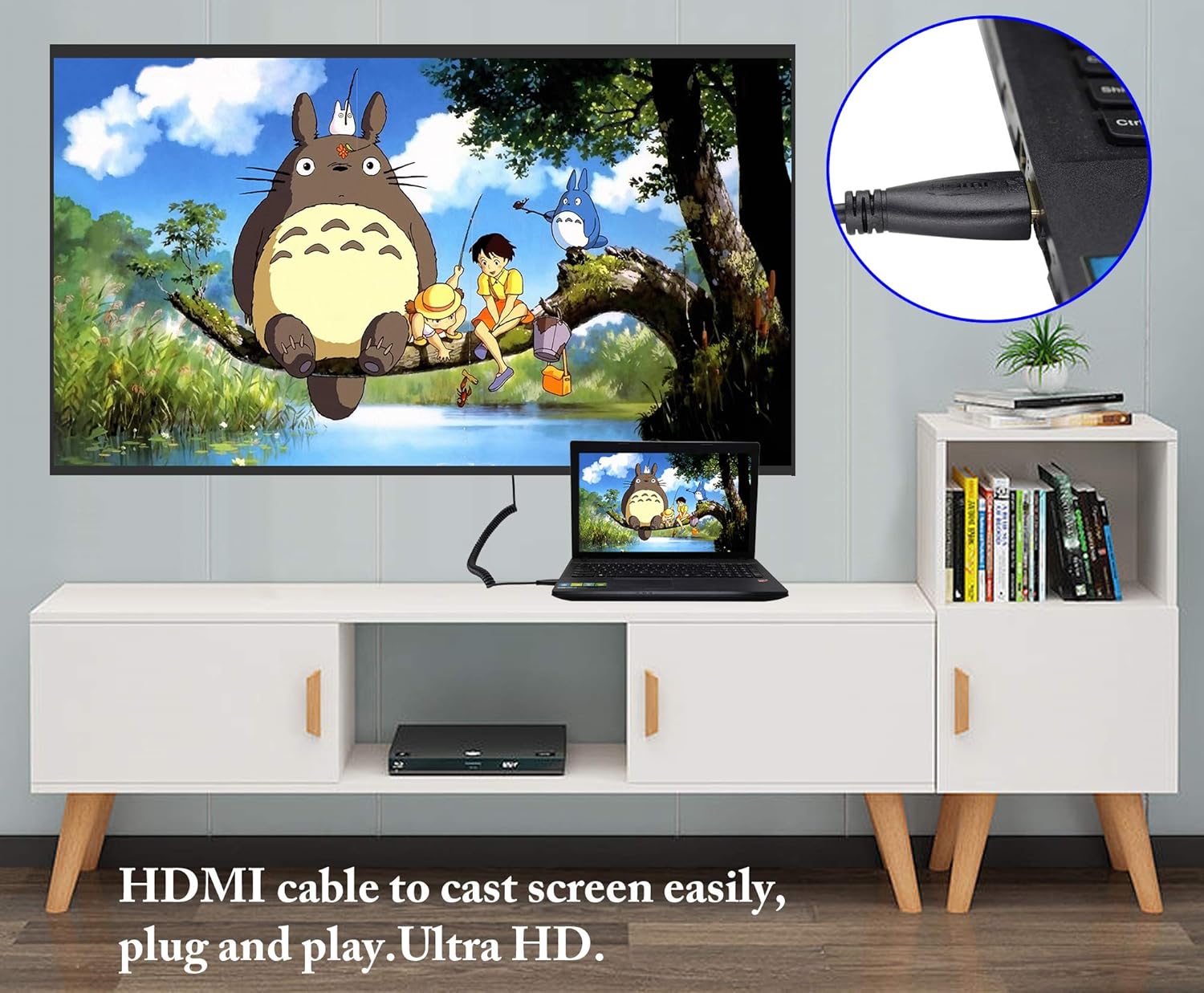 zdyCGTime HDMI male HDTV spring cable,1080P 4k High Speed Ultra HD hdmi male Spring wire 2 m,Compatible with LCD TV - Image 5