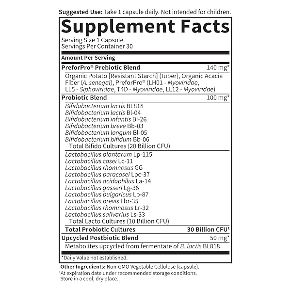 GARDEN OF LIFE DR FORMULATED ONCE DAILY 3-IN-1 COMPLETE PROBIOTICS, PREBIOTICS & POSTBIOTICS – PRE + PRO + POSTBIOTIC SUPPLEMENT FOR ADULTS’ DIGESTIVE & IMMUNE HEALTH, 30 BILLION CFU, 30 DAY SUPPLY