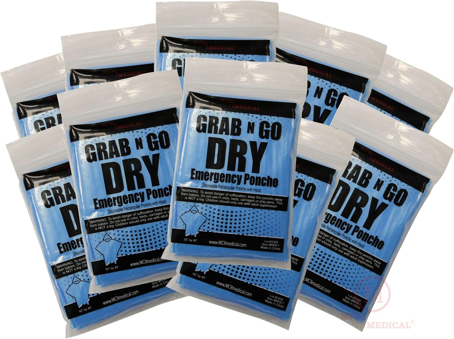 MCR Medical Disposable Rain Ponchos with Hood: Sports & Outdoors