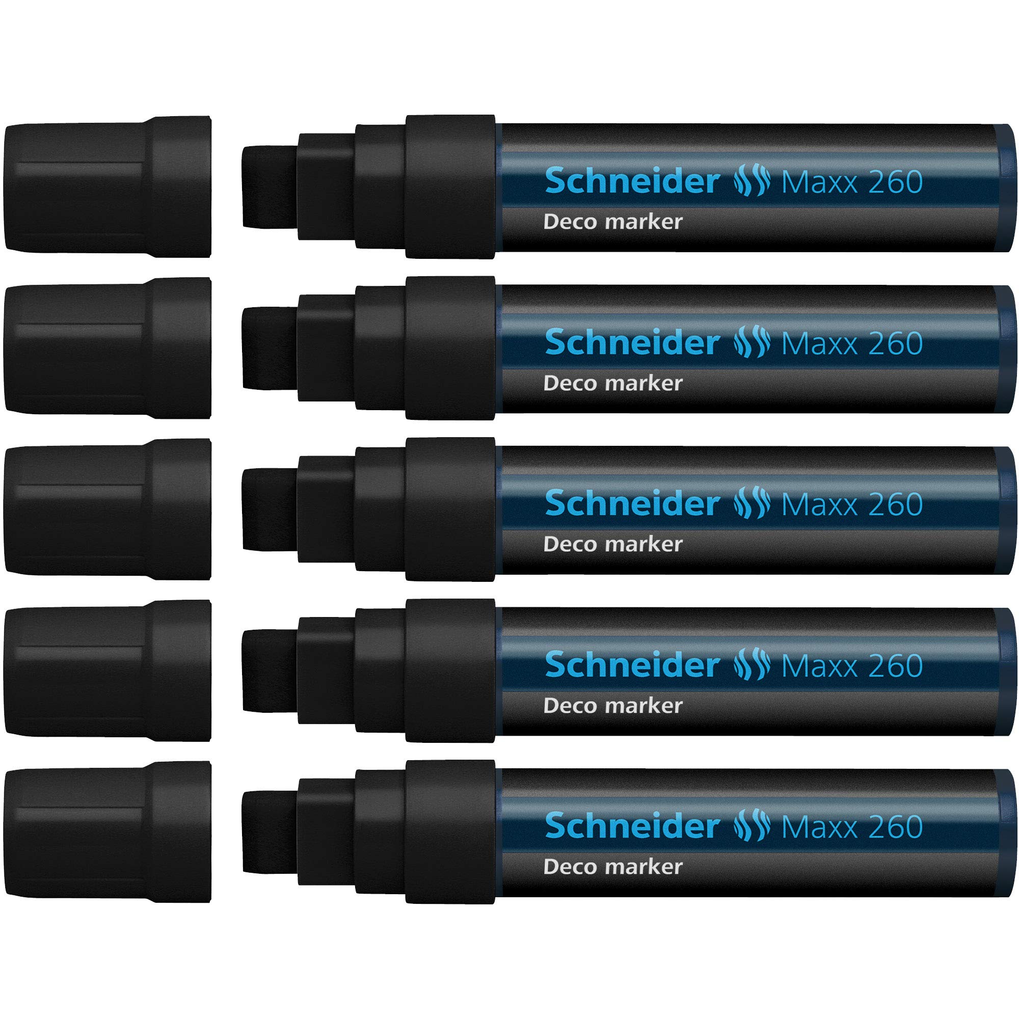 Schneider Maxx 260 Chalk Marker - Black (Pack of 5)