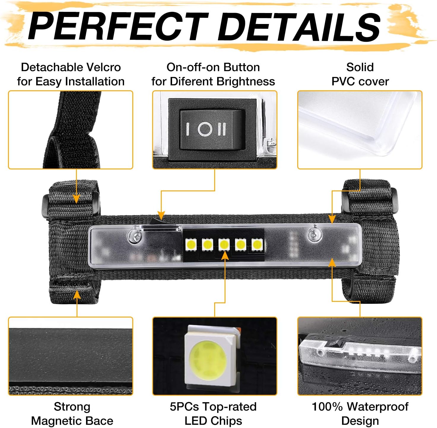 Niking Auto UTV Dome Light Upgraded Universal Roll Bar Mount LED