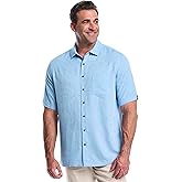 Cubavera Men's Short-Sleeve Button-Down Floral One Pocket Shirt