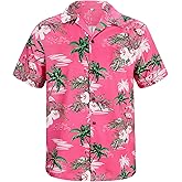 American Trends Hawaiian Button Down Short Sleeve Shirt