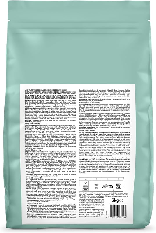 Alimento seco prémium para Perros Adultos, Pollo Grande, 3 kg, 1 Paquete