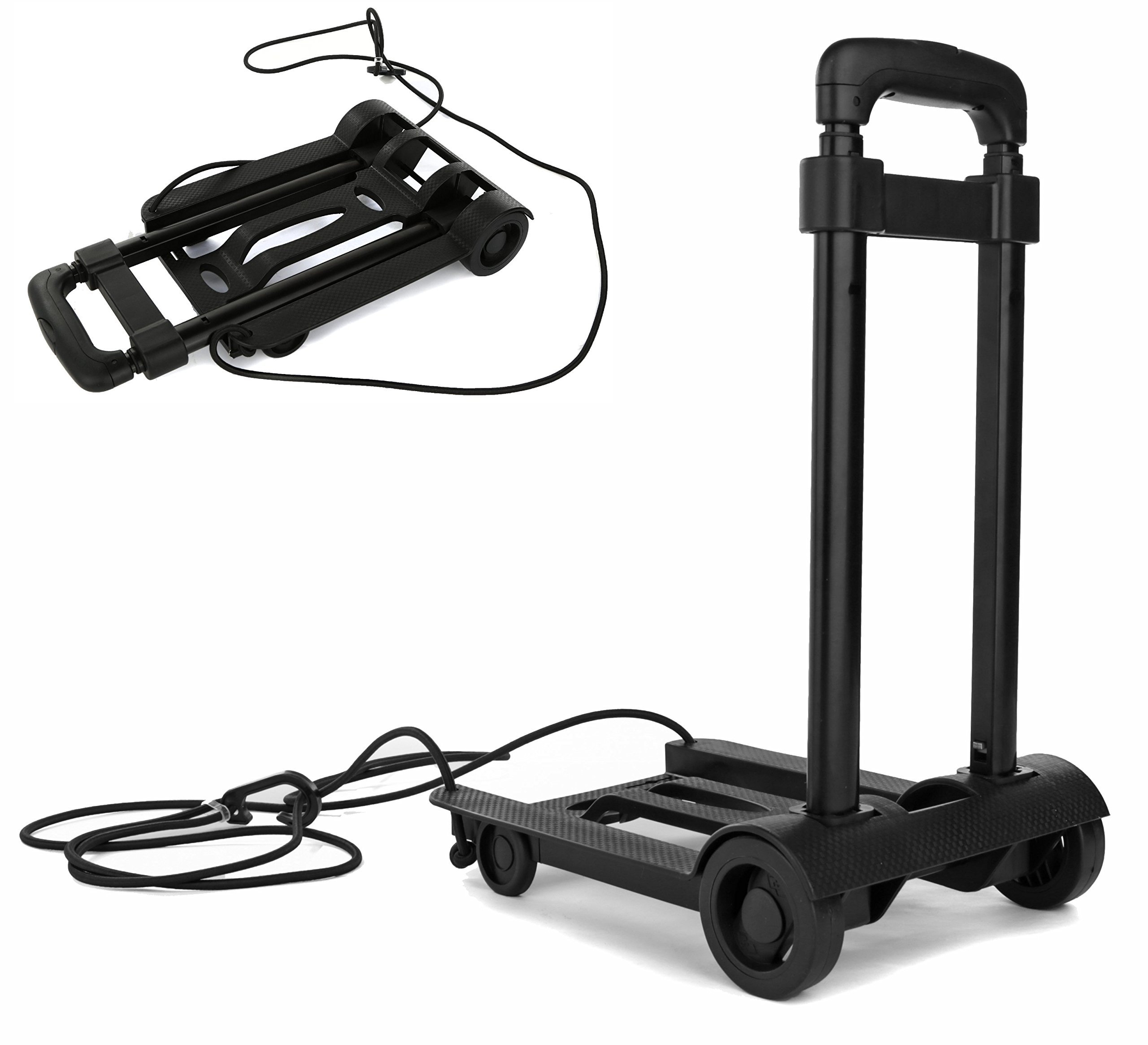 Folding Compact Lightweight Durable Luggage Cart Travel Trolley Quiet
