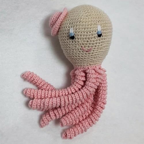 Octopus Amigurumi Pour Nouveau Ne De Couleur Rose Clair Pieuvre Au Crochet Pour Bebe Amazon Fr Handmade