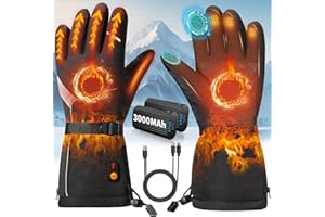 Heated Gloves for Men Women, Rechargeable Heated Gloves with 7.4V 6000mAh Battery, Waterproof & Upgrade Non-Slip with Touchsc