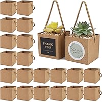 Temlum 2.5 Inch Succulent Wrap Bags (Fits 2.5″ Pots) with Thank You & Let Love Grow Stickers, Small Gift Box for Wedding, Bab